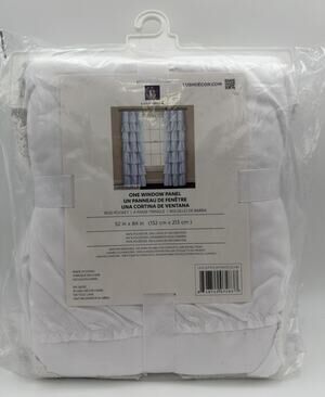 Lush Decor Lace Ruffle Window Panel Single White 52"x84" Rod Pocket New